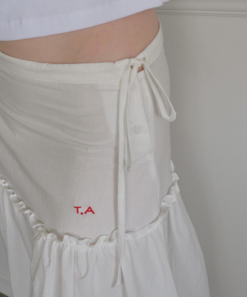 TARVERT Maiden Flare Midi Skirt - White