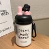 Thermos cup high value cartoon straw cup portable stainless steel student vacuum cup