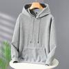 2025 Autumn/Winter Unisex Fleece-Lined Hooded Sweatshirt: Youth Fashion Trend, Solid Color, Versatile, Thickened Design.
