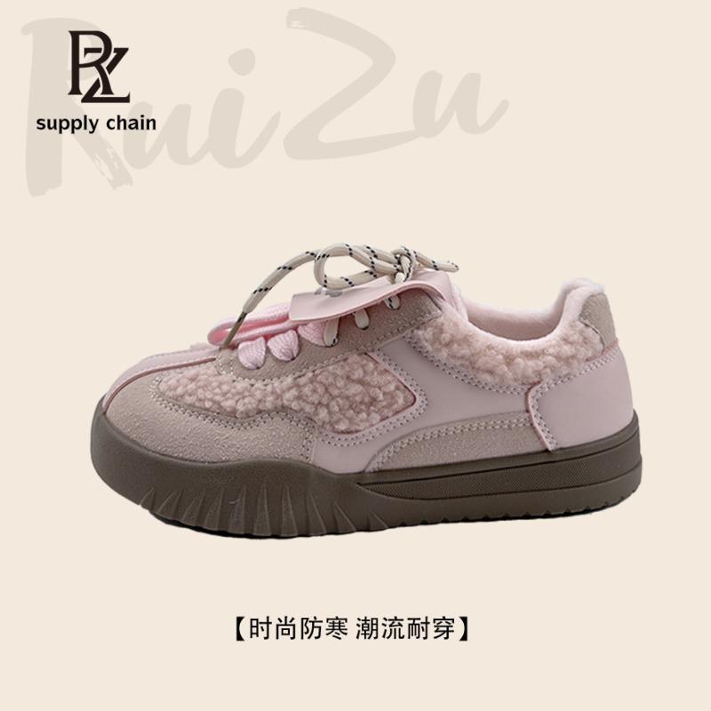 - Fleece Thickened Cotton Shoes Women's Shoes Winter New Warm Thickened Flat Baseplate Shoes Casual
