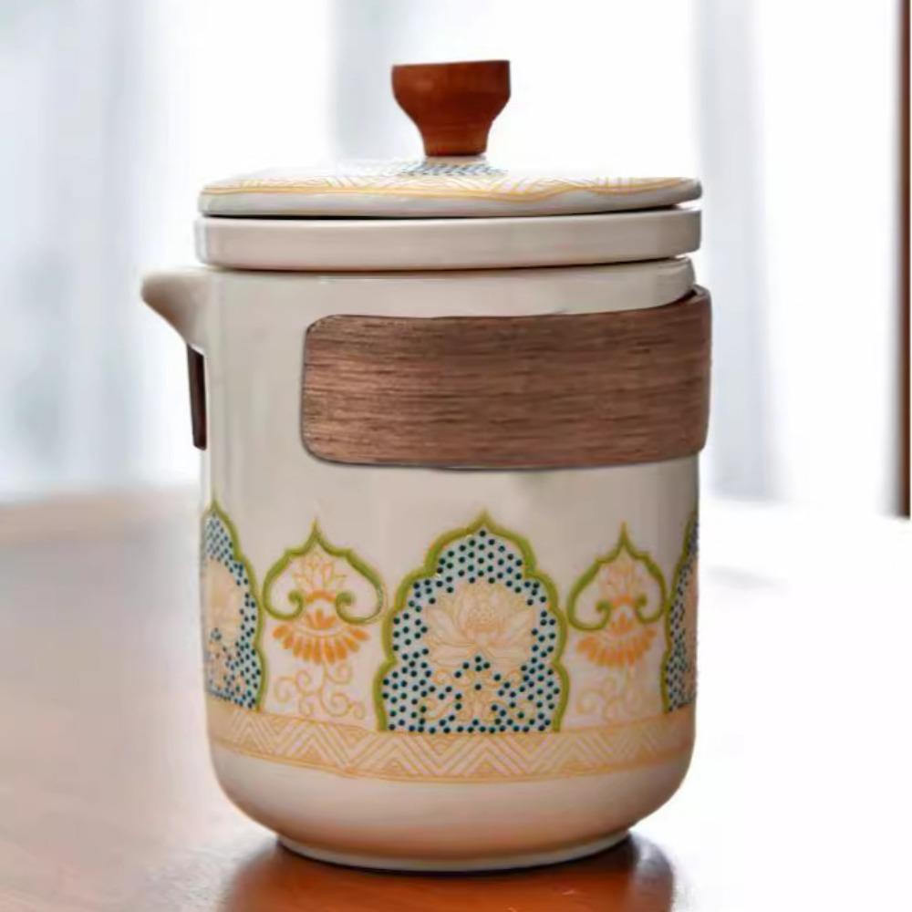 Portable Travel Tea Set, Small Set for Outdoor Camping, One Pot, Three Cups and One Can.