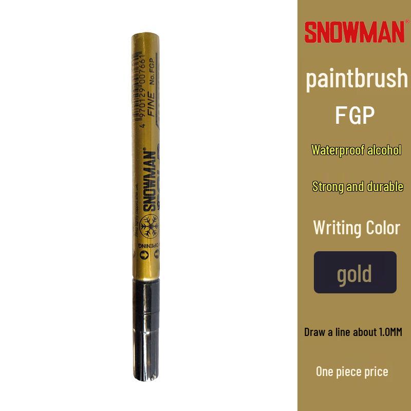 Alcohol-Resistant Snowman Paint Marker 1.0mm, Black & White, Fade-Proof, Low Halogen Touch-Up Pen