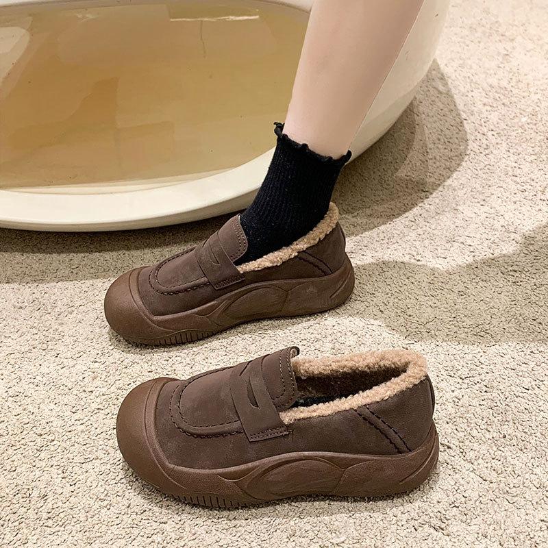 Cotton Shoes Women's New Autumn and Winter Velvet Thickened Thick-soled Warm and Non-slip Doudou Shoes