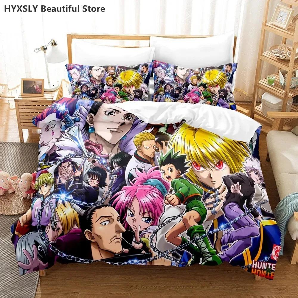 Hunter X Hunter 3D Bedding Set Japanese Anime Twin Queen King Quilt Cover Pillowcases Polyester For Boys