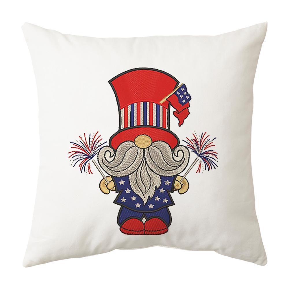 New Style Pillow Case Home Independence Day Pillow Case Red and Blue Letter Gnome Cushion