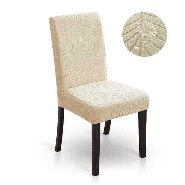 Waterproof Leaf Jacquard Stretch Chair Cover - European & American Style