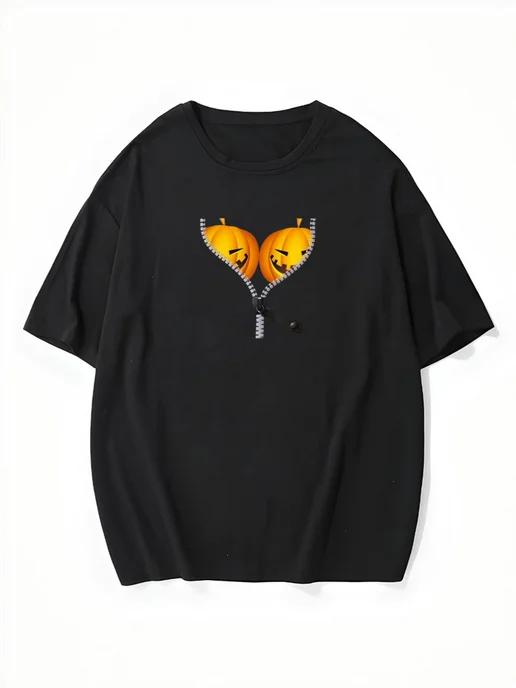 Oversized T-shirt with a Halloween print S