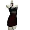 Dunkler Stil Sexy Mesh Rose Neckholder Bodycon Kleid für Frauen - Reif, Vielseitig, High-End Design