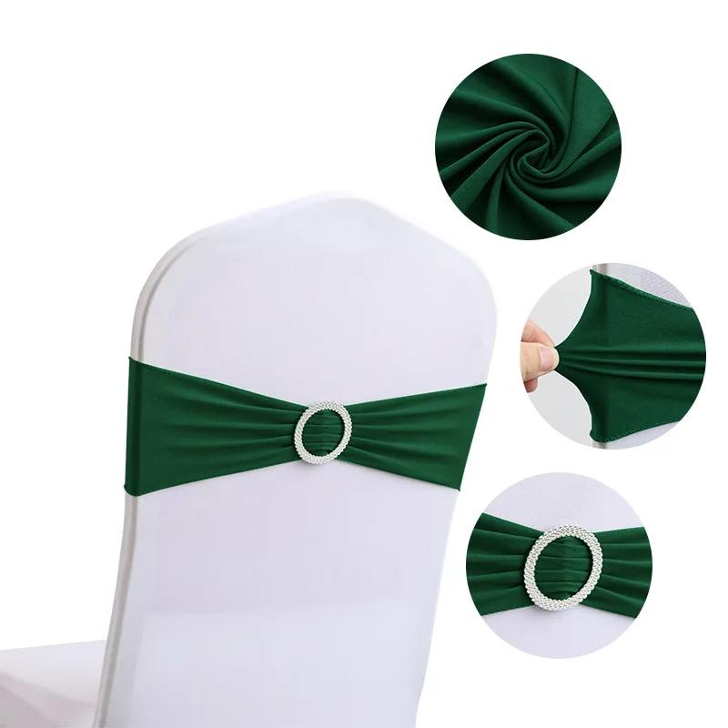 10/50 Pcs Polyester Spandex Chair Sashes Bands Stretch Chair Ties Bows with Buckle Slider for Wedding Banquet Party Decoration