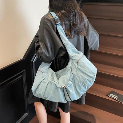 Sac bandoulière en toile décontracté pour femme, sac fourre-tout grande capacité pour court voyage, sac d'école pour étudiant, sac à bandoulière pour les trajets quotidiens