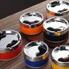 Creative Stainless Steel Ashtray with Lid - Anti-Fly, Ideal for Office, Bathroom, or Living Room