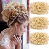 LARGE Comb Clip In Curly Hair Extension Synthetic Hair Pieces Chignon Women Updo Cover Hairpiece Extension Hair Bun