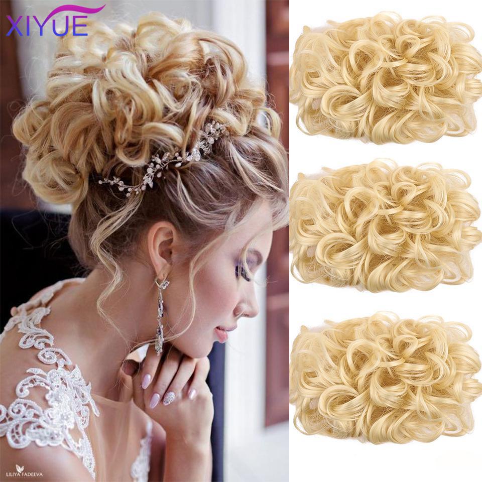 LARGE Comb Clip In Curly Hair Extension Synthetic Hair Pieces Chignon Women Updo Cover Hairpiece Extension Hair Bun