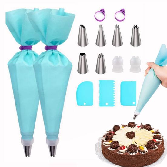 Stainless Steel Piping Tips Set with Bags Cake Decorating Kit for Buttercream Flowers Professional Baking Tools