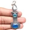 Pendant Swiss Blue Quartz Gemstone Gift For Her Silver Jewelry 3"