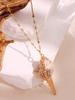 Retro Gold-Tone Shell Pendant Necklace Unique Layered DIY Fashion Jewelry for Women Perfect for Beach Vacations Gift Idea
