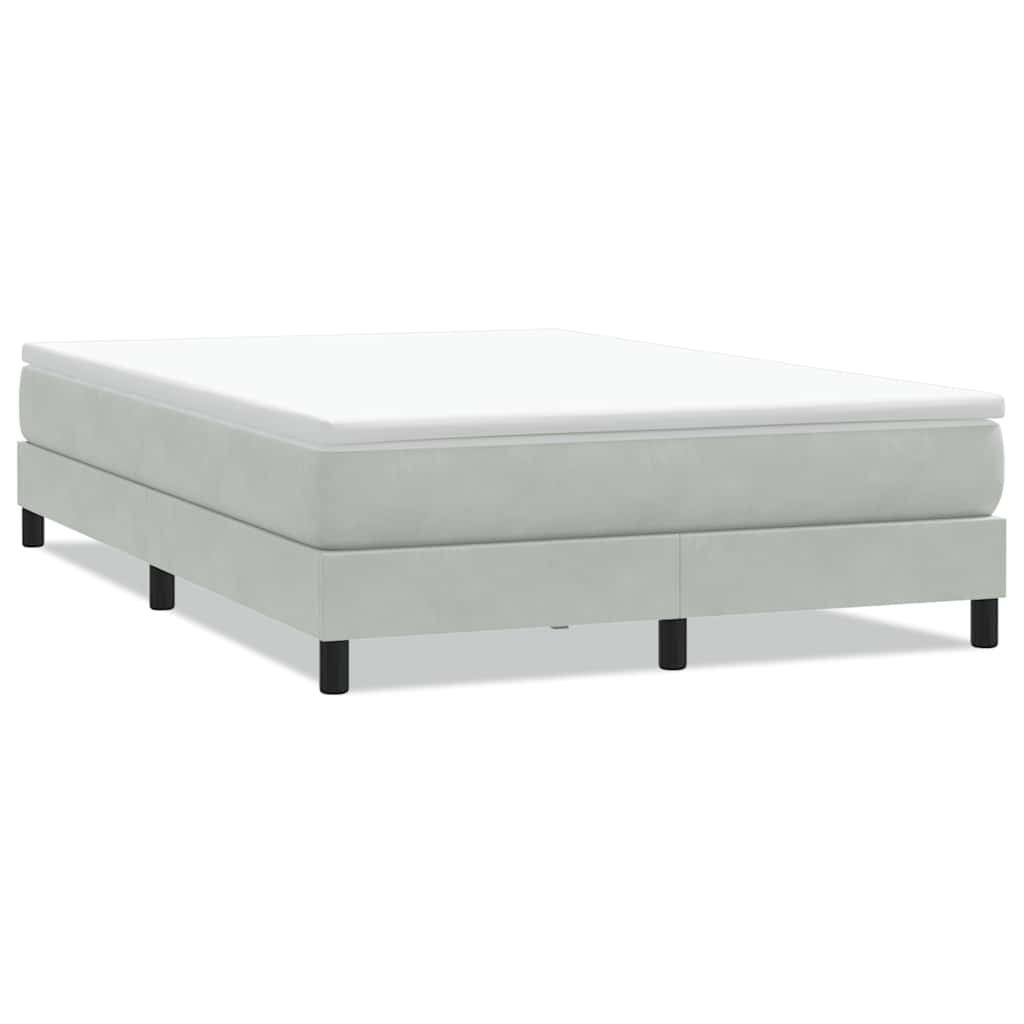 Łóżko Box Spring Bez Materaca Jasnoszary 140X220 Cm Aksamit