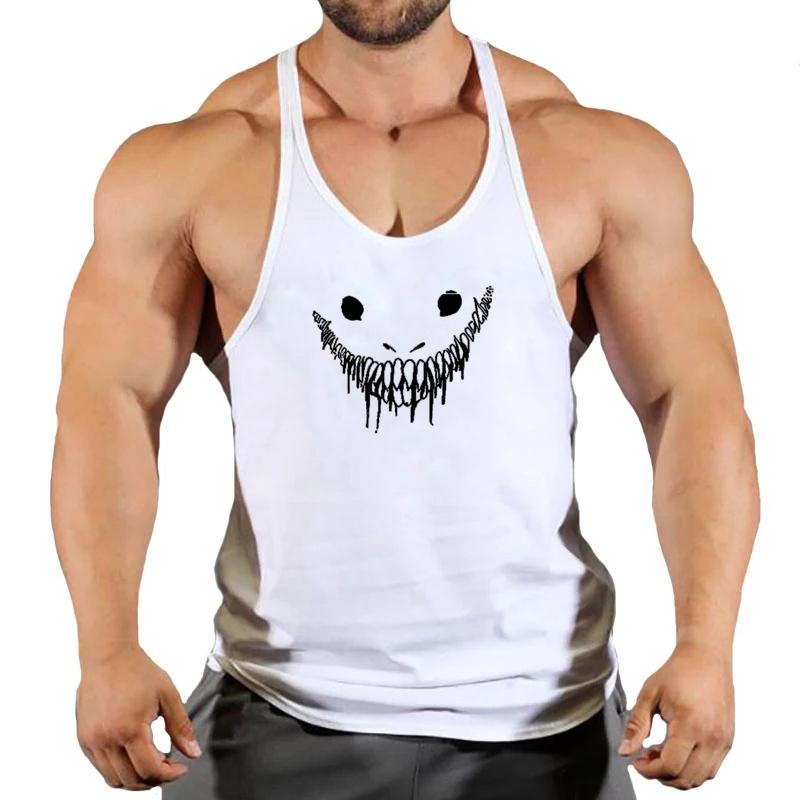 Muscle Top Fitness Men Cotton Tanktop Gym Stringer Sleeveless Shirt Male Workout Tank Bodybuilding Vest Running Clothes
