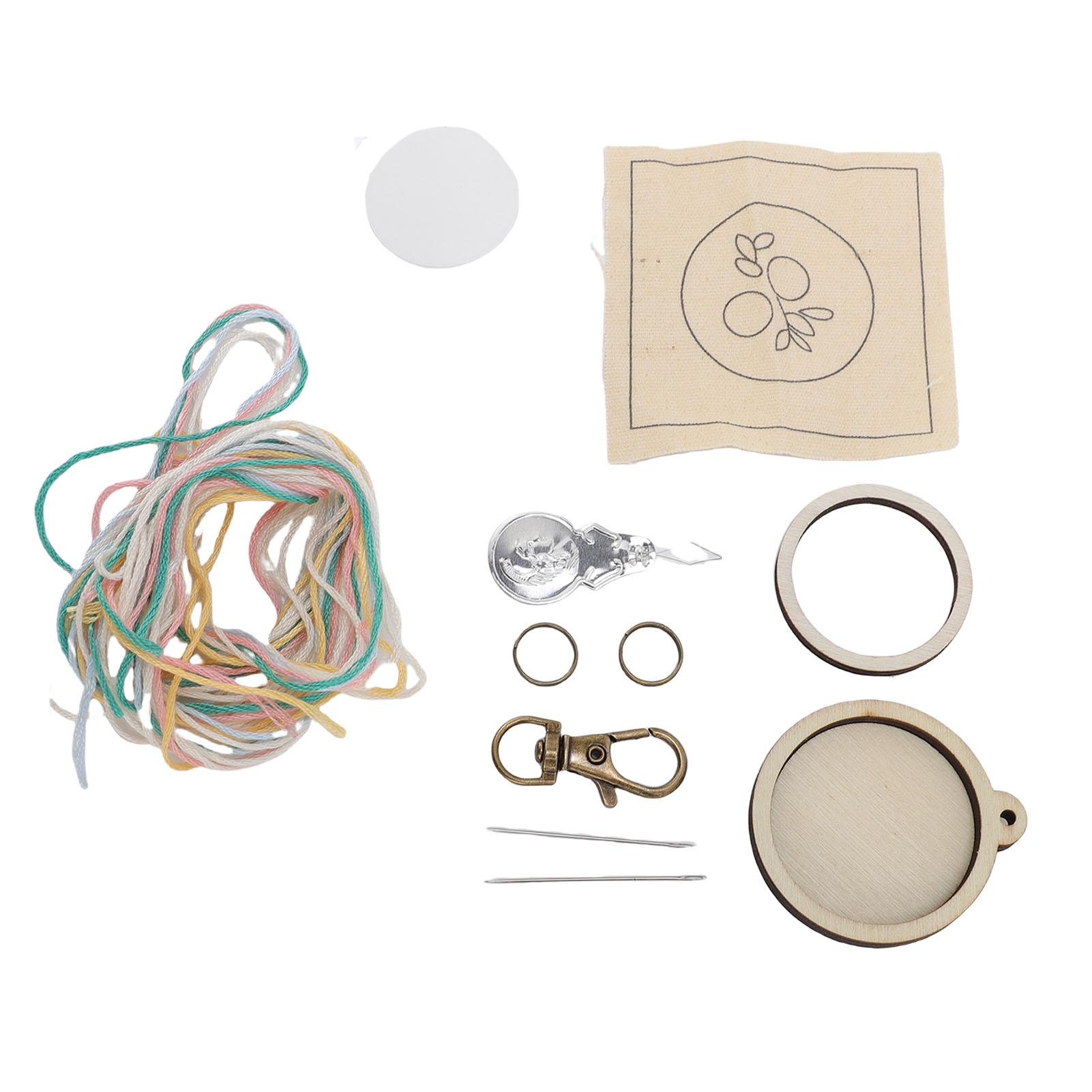 

Mini Wooden Embroidery Hoop Keychain Small Ring Tiny Jewelry Making Supplies for Necklace Earring Pendant Round