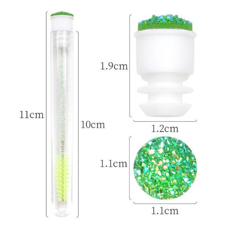 3pcs Eyelash Eyebrow Brush Mascara Wands Diamond Tube Crystal Handle Lash Applicator+