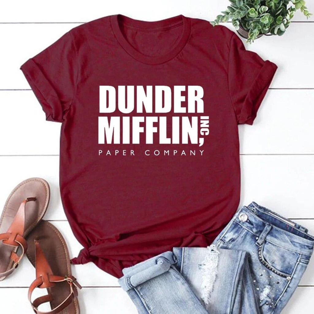 Dunder Mifflin Tişörtü Ofis Hediyesi Dwight Schrute Tişörtü Komik TV Şovu Tişörtü Dunder Mifflin Kağıt Şirketi Unisex Tişörtler Üstler