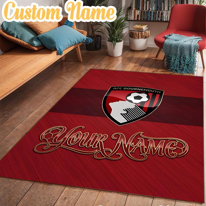 Custom Name AFC Bournemouth Rug Office Rug Chair Mat Non Slip Carpet Rugs for Bedrooms Dining Room Living Room Home Decor gifts
