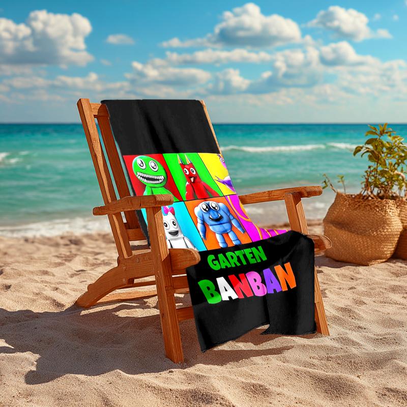Ultra-Soft Beach Towel with Garten of Banban Theme,Ideal for Pool - Camping, Diving - Perfect Travel Essential, Vibrant Beach Towel.