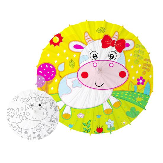 40/60CM DIY Hand-Painting Paper Umbrella Chinese Style Decorative White Oil-paper Umbrella with Wooden Handle Kids Coloring Oriental Umbrella Crafts