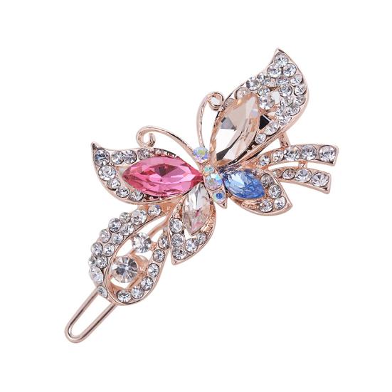 Fashion Women Butterfly Shape Rhinestones Inlaid Hair Clip Hairpin Headwear