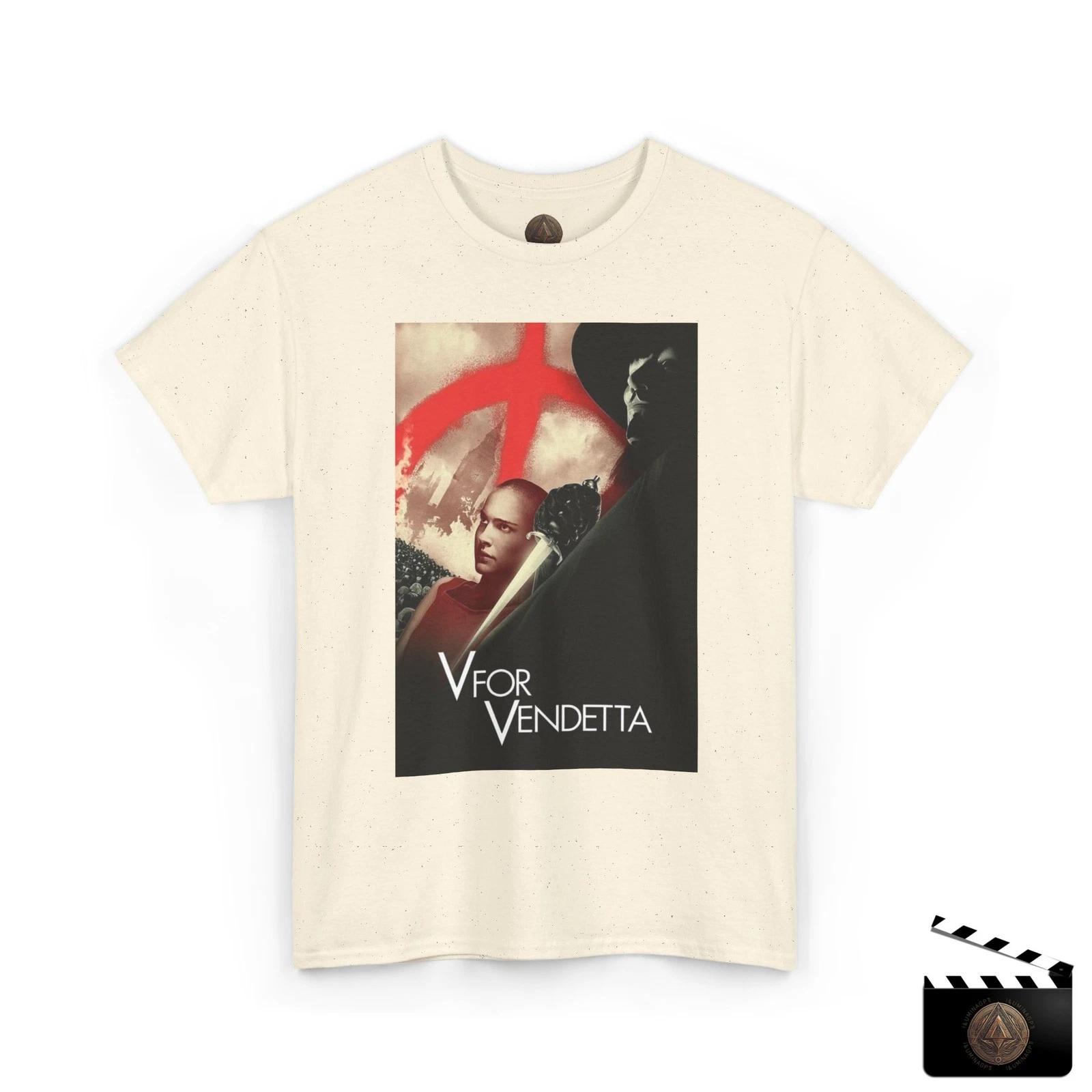 V For Vendetta T shirt, Retro Movie Poster Shirt, Guy Fawkes Inspired Tee M