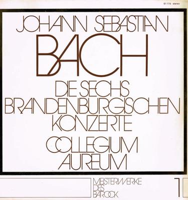 LP Record JOHANN SEBASTIAN BACH, COLLEGIUM AU - Die Sechs Brandenburgischen Konzert 61178 Parnass, Harmon Germany Classical Used