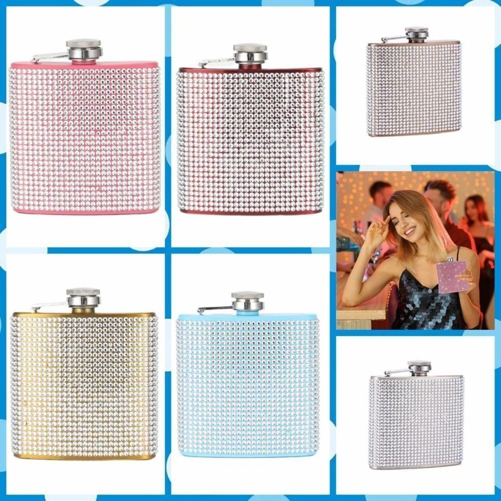 

Leak-proof Wine Bottle Portable Alcohol Bottle Diamond Hip Flasks синій