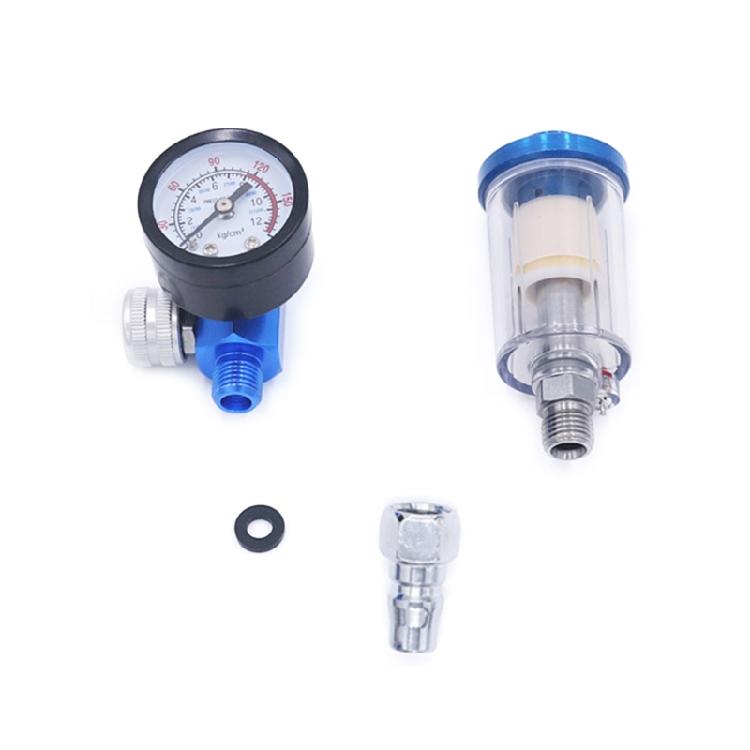 Air RegulatorValve Pneumatic SprayGun Air Regulator Gauges G1/4 Quick Connect
