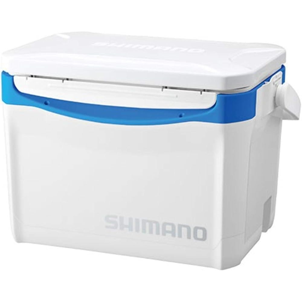Shimano Holiday Cool 260LZ-326Q Cooler Box, 26L, for Fishing, White/Blue