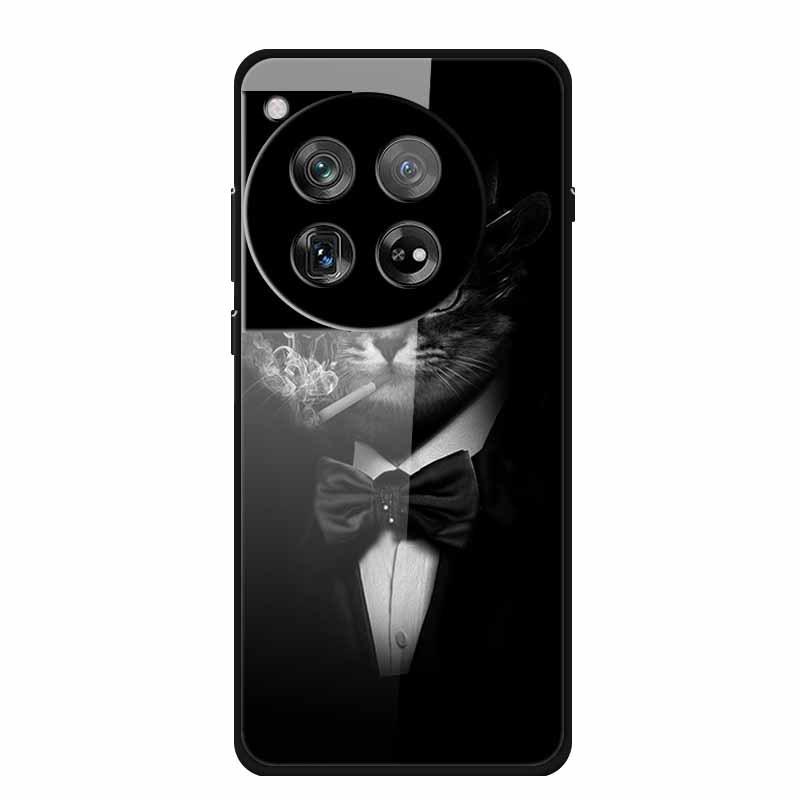OnePlus 12 Case Tempered Glass Customized Colorful Golden Fruit Design