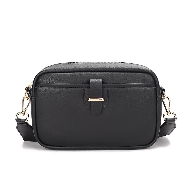 IELGY Ladies Black Large Capacity Crossbody Small Square Bag