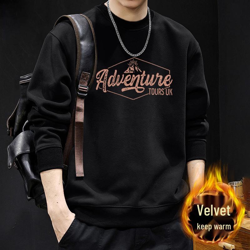 Men's Japanese-Style Letter Print Long Sleeve Hoodie - Spring/Autumn Fashion