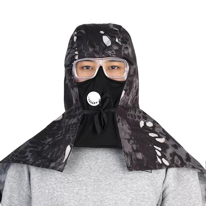 Industrial Full-Face Dust Protection Hood with Shoulder Cape