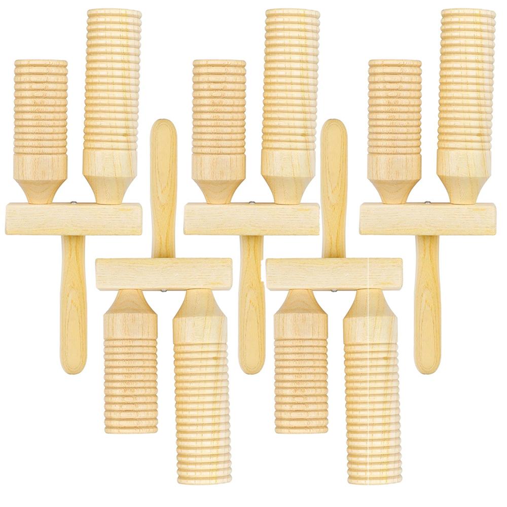 Child Toddlers Music Parts Wooden Environmental Double-Tone Tube Maracas Percussion Musical Instrument Children Gift With Stick