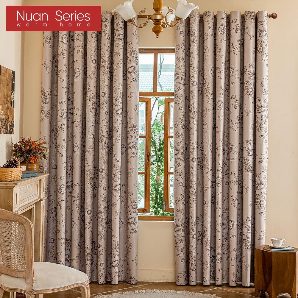 1PC Nuan Series Fashionable Retro Printed Blackout Curtains 100% Blackout Thick Curtain for Bedroom Living Room Balcony Window for Home Decor