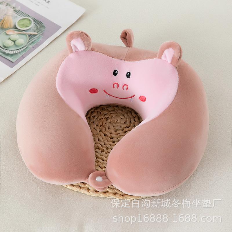 Cartoon memory cotton u-shaped pillow car neck pillow office portable travel cervical pillow