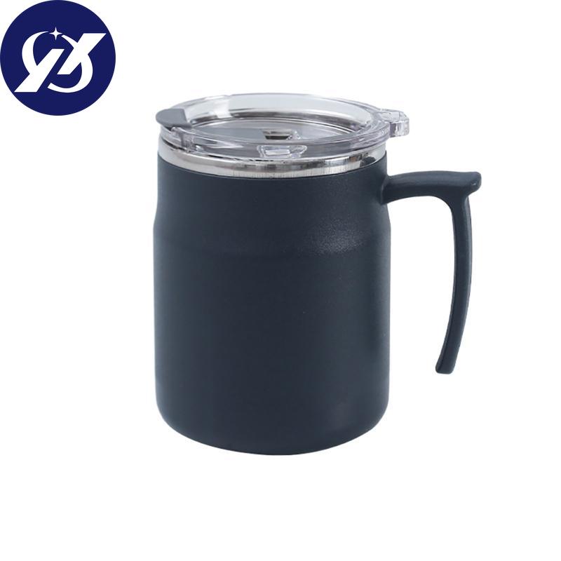 Travel Coffee Mug, Water Cups With Leak Proof Flip Cover, Handle, Double Layer Vacuum, Stainless