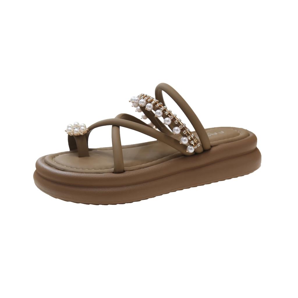 Niskie Sandały Damskie Skórzane Buty Muffiny Krzyżowe Lato 2024 Buty Damskie Uniwersalne Sandały na Paskach Buty Krzyżowe Niskie Obcasy Płaskie Dziewczęce N