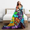 Geometry Gaming Dashed Flannel Blanket  Soft Warm Throw Blanket for Living Room Travel Office Novelty Bedspread Sofa Bed Cover