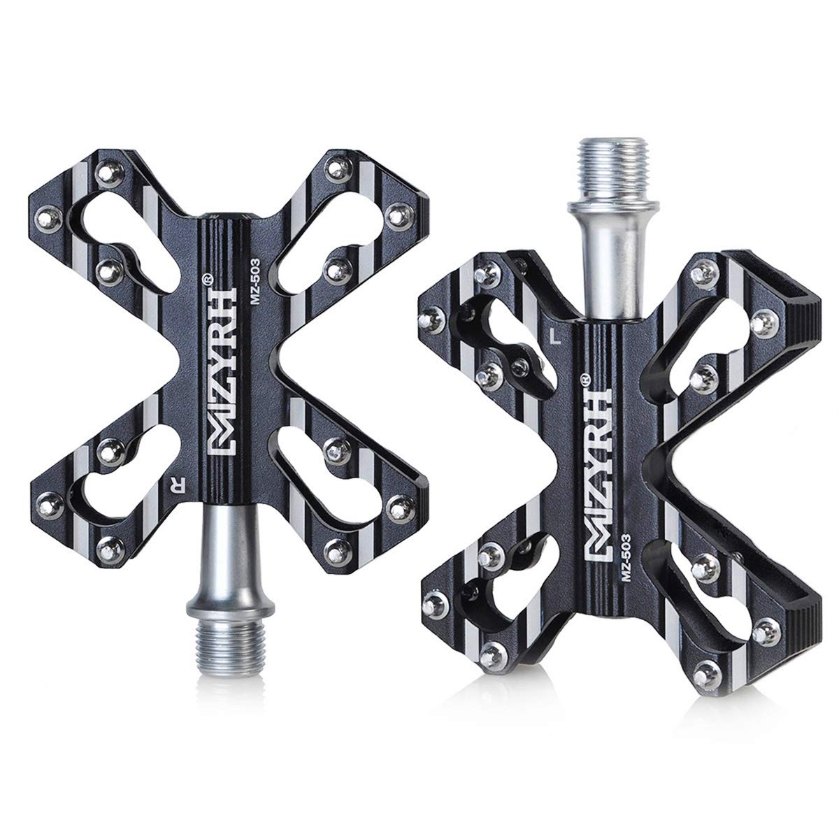 

ThinkTop Bicycle Pedal Aluminum for Road and Mountain Black 3-Bearing Axle, 9/16 , Ultra-Lightweight, Alloy, High-Strength Lubricant, Bikes, MTBs,