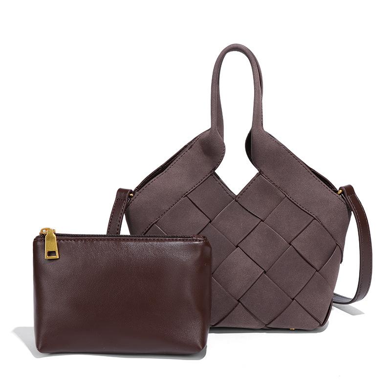 Modische Matte Damen-Einschultertasche, Nischen-Handgewebte Tasche, Einfache und Trendige Crossbody-Tasche für Kinder und Mütter