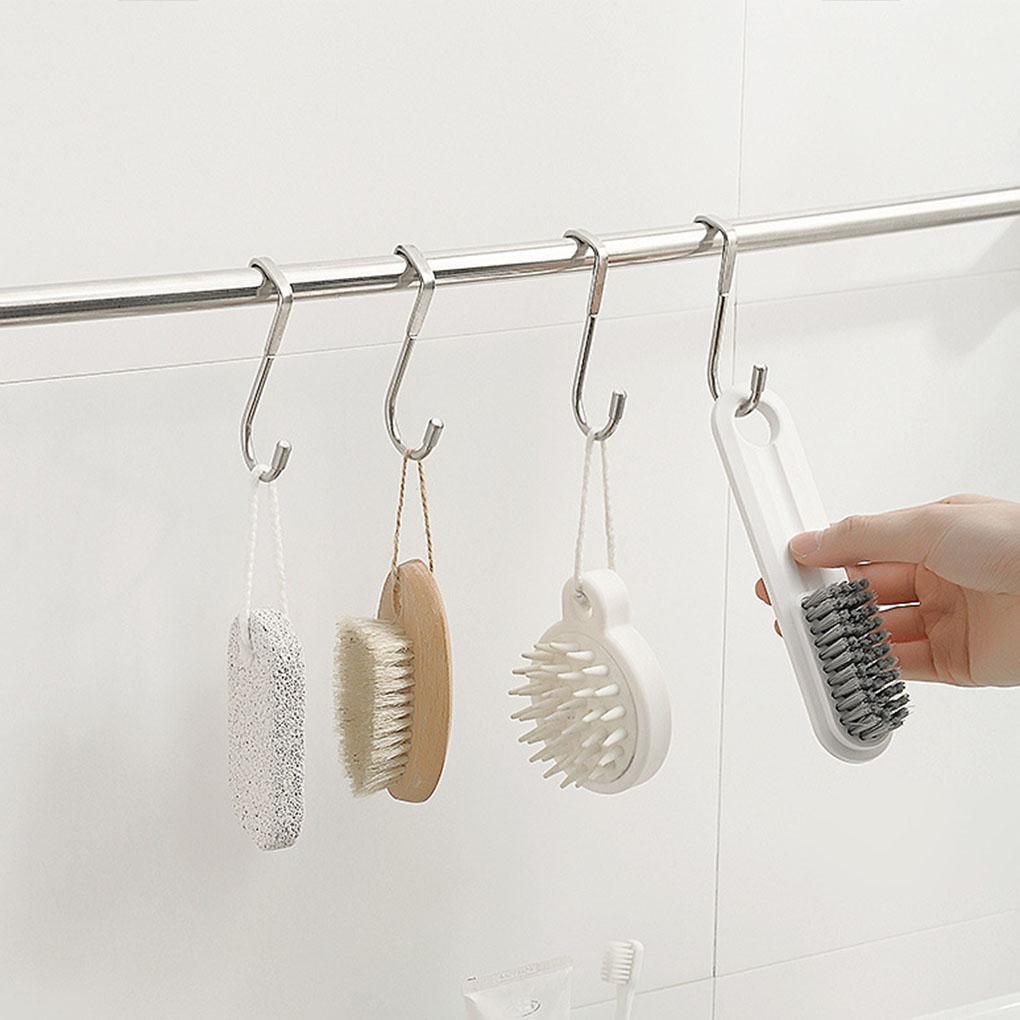 1/2pcs S-type Door Hanger Hook Stainless Steel Free Punching Cabinet Door Without Trace Clothes Hook Door Back Wall Mounted Hook