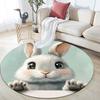 Rabbit pattern round rug,Carpet Rug for Living Room Bedroom Playroom ,Non-slip Floor Mat,Holiday Gifts and Birthday Gifts.