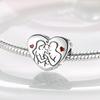 925 Sterling Silver Angel Mom Family Love Heart Series Beads Fit Original Fasion Charms Bracelets Women DIY Jewelry Gift