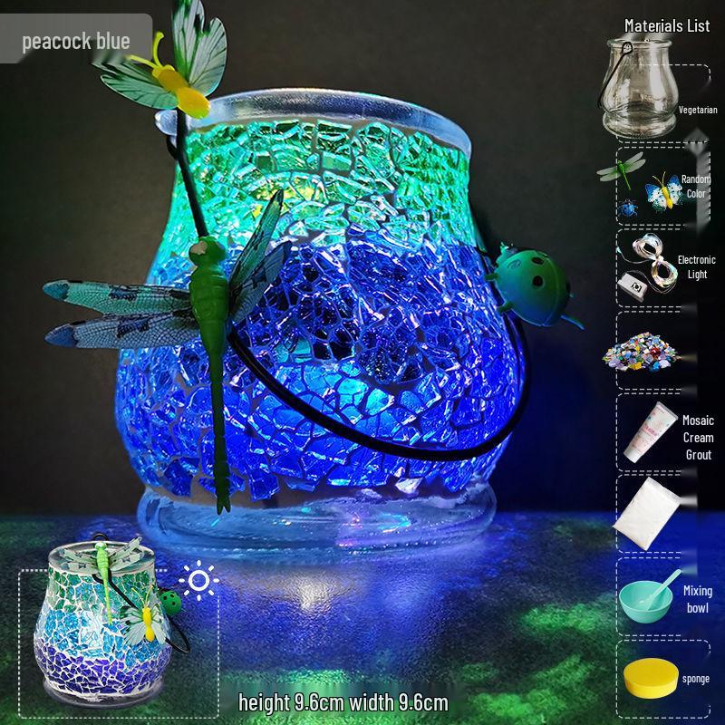 Glass Mosaic Candle Holder DIY Kit: Handmade Parent-Child Educational Toy for Children's Day